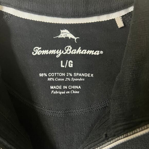 Tommy Bahama Aruba Half-Zip Long Sleeve Sweatshirt Black Size Large - Picture 3 of 5